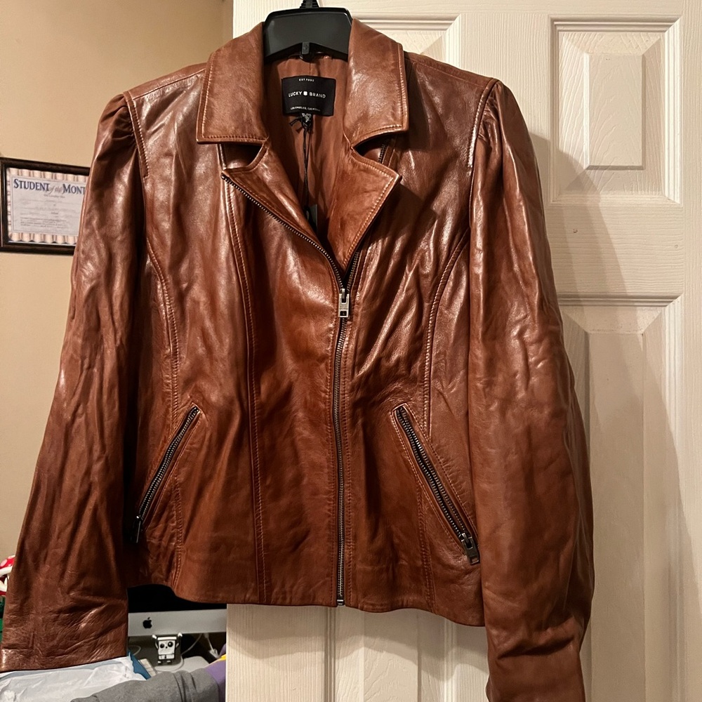 Lucky Brand Rich Brown Leather Jacket